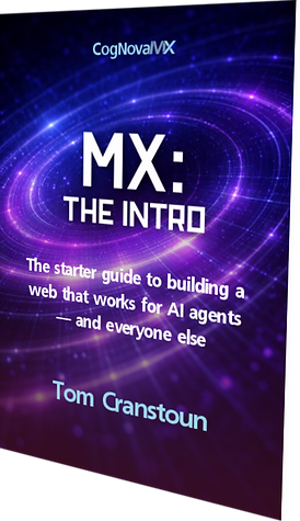 MX: The Intro — 3D book cover showing the starter guide to Machine Experience